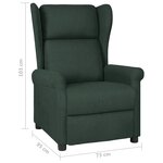 vidaXL Fauteuil inclinable Vert foncé Tissu