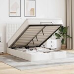 VidaXL Cadre de lit ottoman avec matelas blanc 140x200 cm similicuir