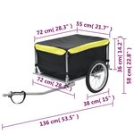 vidaXL Remorque de vélo noir et jaune 65 kg