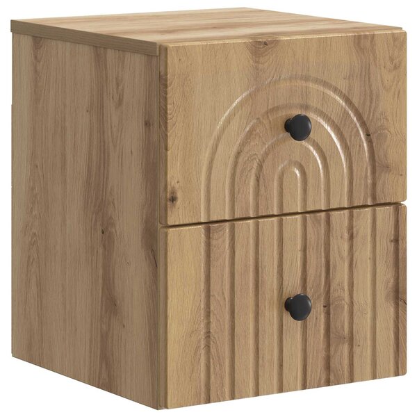 vidaXL Cabinet de chevet mural Chêne artisanal 33 x 34 5 x 40 cm
