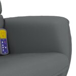vidaXL Fauteuil inclinable de massage avec repose-pied gris similicuir