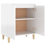 vidaXL Buffet avec pieds en bois blanc brillant bois d'ingénierie