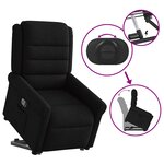vidaXL Fauteuil inclinable noir tissu