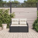 vidaXL Canapé de jardin Noir 121 x 62 x 69cm polyrotin