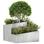 vidaXL Cache-pot de jardin Argent 60 x 60 x 50 cm Acier galvanisé