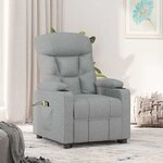 vidaXL Fauteuil de massage inclinable Gris clair Tissu