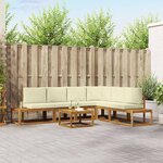 vidaXL 7 pc Ensemble de canapés d'extérieur Naturel et Crème