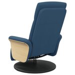 vidaXL Fauteuil inclinable de massage avec repose-pieds bleu tissu
