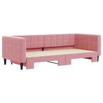 vidaXL Lit de jour avec gigogne sans matelas rose 90x200 cm