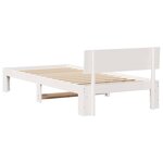 vidaXL Cadre de lit avec tête de lit Blanc 75 x 190 cm Pin massif