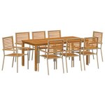 vidaXL Ensemble de Salle à Manger de Jardin 9 pièces Beige en Poly Rattan Acacia