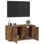 vidaXL Meuble TV mural Chêne fumé 80x34 5x40 cm