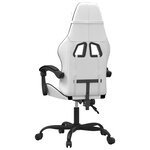 vidaXL Chaise de jeu pivotante Blanc et noir Similicuir