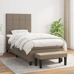 vidaXL Sommier à lattes de lit avec matelas Taupe 80x200 cm Tissu