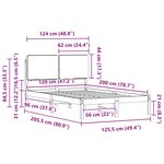 vidaXL Cadre de lit avec tête de lit rembourrée Taupe 120 x 200 cm