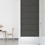 vidaXL Panneaux muraux 12 Pièces Gris foncé 90x30 cm Tissu 3 24 m²