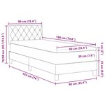 Lit à sommier tapissier avec matelas et LED gris foncé 90x190 cm en velours