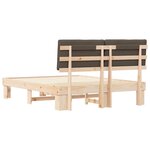 vidaXL Cadre de lit avec tête de lit rembourrée Taupe 150 x 200 cm