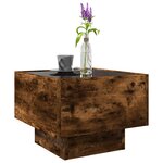 vidaXL Table d'appoint et LED chêne fumé 40x40x30 cm bois d'ingénierie
