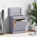 vidaXL Armoire à chaussures Gris 50 x 28 x 58 cm Bois de Paulownia