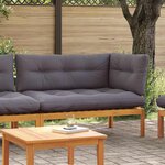 vidaXL Unité de canapé d'angle Gris Naturel et Foncé Bois d'acacia