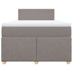 vidaXL Sommier à lattes de lit avec matelas Taupe 120x200 cm Tissu