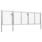 vidaXL Portail de jardin Acier 400 x 100 cm Argenté