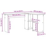 vidaXL Bureau en chêne artisanal Chêne artisanal Panneau de particules