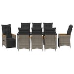 vidaXL Ensemble de salle à manger de jardin 9 pièces avec coussins en gris poly rattan