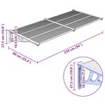 vidaXL Auvent de porte Gris et transparent 239x90 cm Polycarbonate