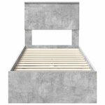 vidaXL Lit de Rangement Gris béton 75 x 190 cm Bois d'ingénierie