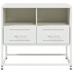 vidaXL Meuble TV blanc 68x39x60 5 cm acier