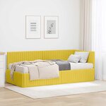 vidaXL Cadre de lit d'angle avec matelas 2 pc Jaune 90 x 190 cm
