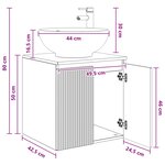 vidaXL Vanité de lavabo mural Chêne artisanal 49 5 x 44 5 x 65 cm