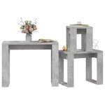vidaXL Tables gigognes 3 Pièces Gris béton Bois d'ingénierie