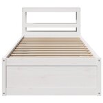 vidaXL Cadre de lit avec tête de lit blanc 90x190cm bois de pin massif