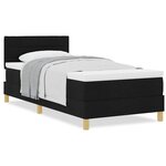 vidaXL Lit à Ressorts avec Matelas Noir 80x200 cm Tissu