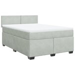 vidaXL Sommier à lattes de lit et matelas Gris clair 140x200cm Velours