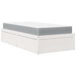 vidaXL Lit avec matelas blanc 90x200 cm bois massif de pin