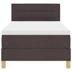 vidaXL Lit avec sommier Marron foncé 100x200 cm Tissu