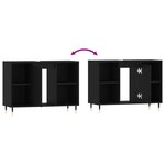 vidaXL Armoire de salle de bain noir 80x33x60 cm bois d'ingénierie
