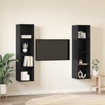 vidaXL Meuble TV 2 Pièces Noir 37 x 37 x 142.5 cm Bois d'ingénierie