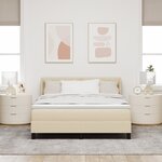 Lit à ressorts vidaXL avec matelas crème 140x200 cm en tissu