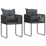 vidaXL Ensemble à manger de jardin 3Pièces PVC résine tressée noir marron