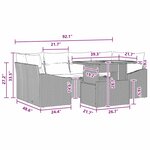 vidaXL Ensemble de canapé de jardin 7 Pièces Gris Poly rotin