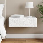vidaXL Table d'appoint murale Blanc 59 x 34 5 x 17 cm