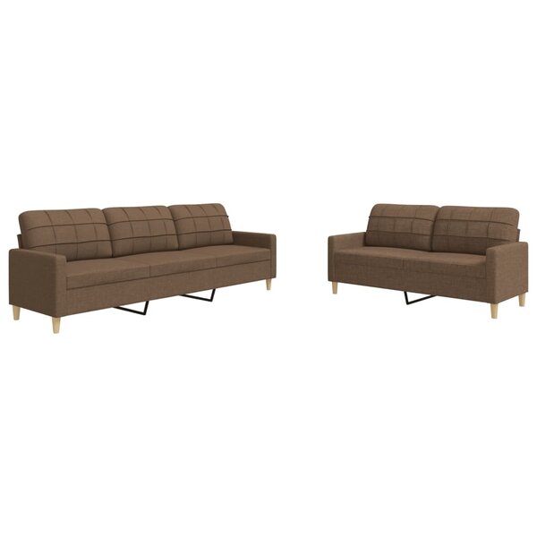 vidaXL Ensemble de canapés 2 Pièces marron tissu