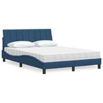 vidaXL Lit avec matelas bleu 120x200 cm tissu
