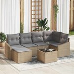 vidaXL Ensemble de salle à manger pour jardin avec coussin 7 Pièces