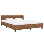 vidaXL Cadre de lit sans matelas marron similicuir daim 160x200 cm